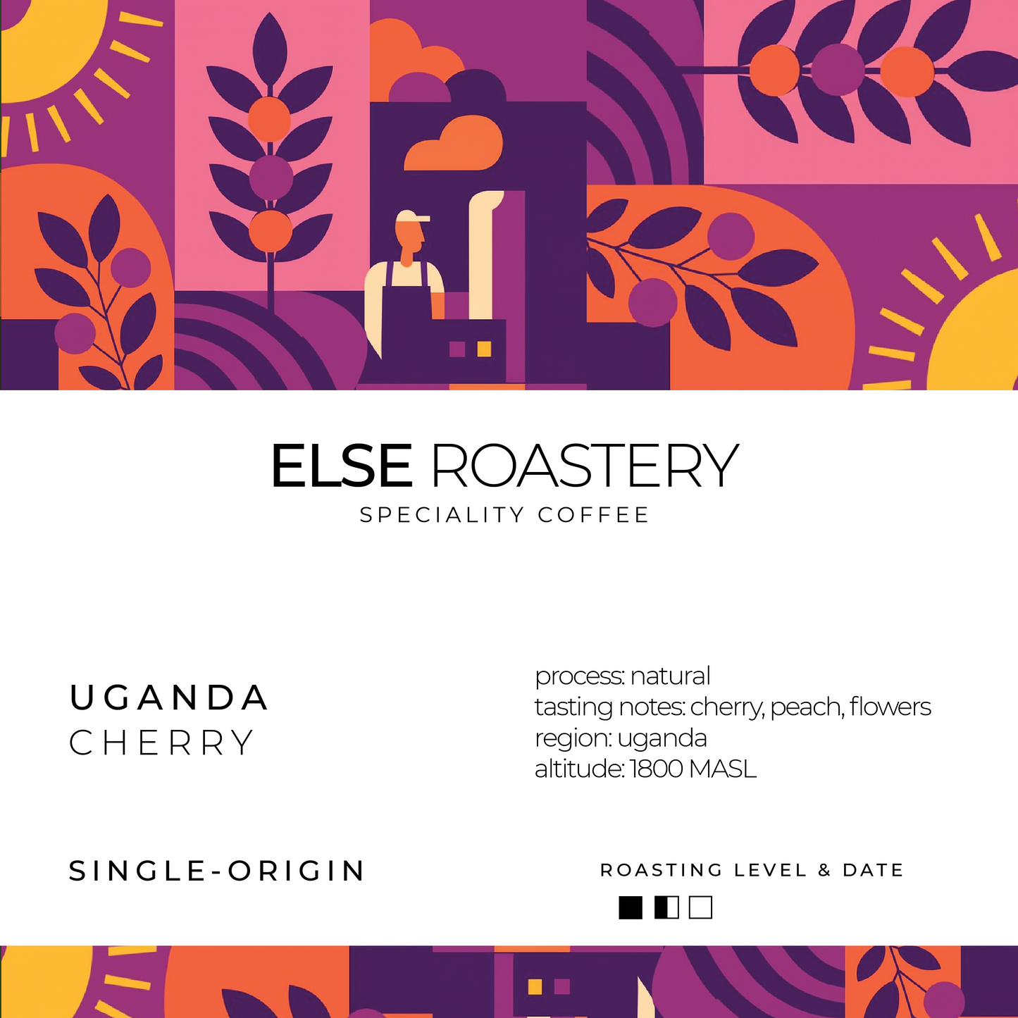 else roastery specialty coffee packaging with colorful design